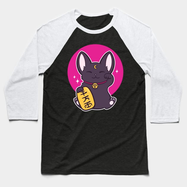 Kuro Maneki Neko | Nikury Baseball T-Shirt by Nikury